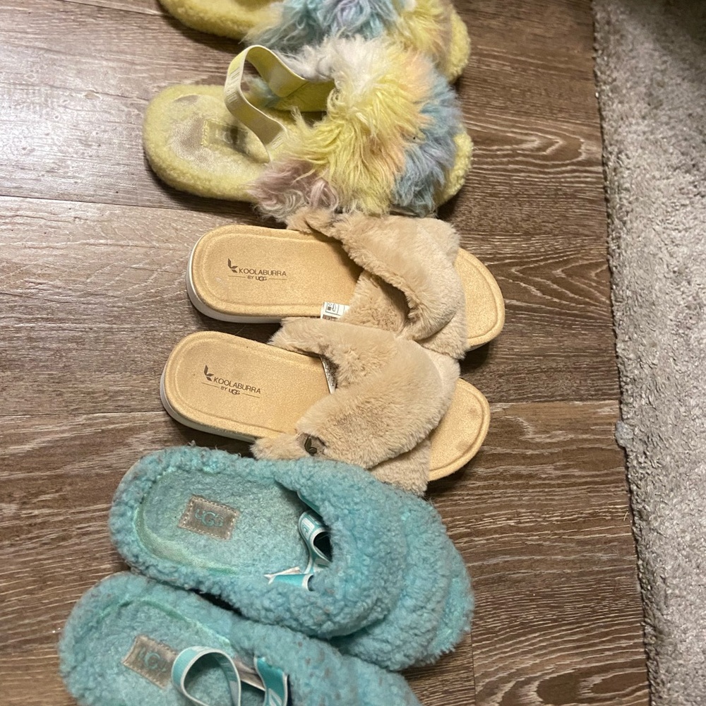 Colorful Fuzzy Slippers